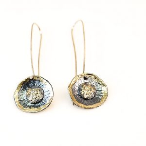 Silver and gold 18k earrings
