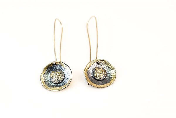 Silver and gold 18k earrings