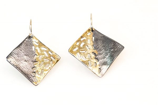 Silver and gold 18k earrings