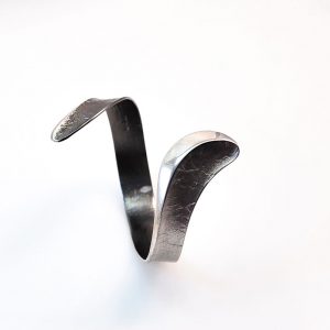 Rhodium&oxidised silver bracelet