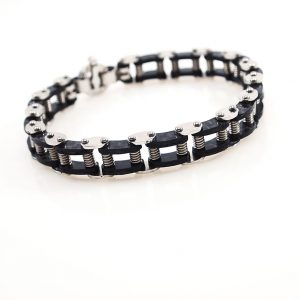 Carbon and Steel  Bicycle  chain Bracelet
