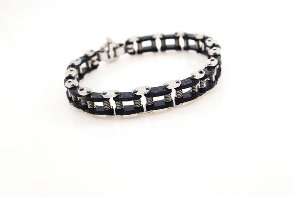 Carbon and Steel  Bicycle  chain Bracelet
