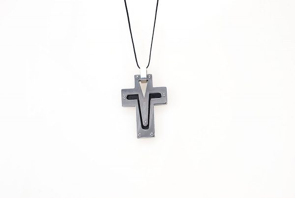 Steel cross with Enamel