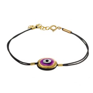 Evil  Eye  Enameled   Silver & Onyx Bracelet