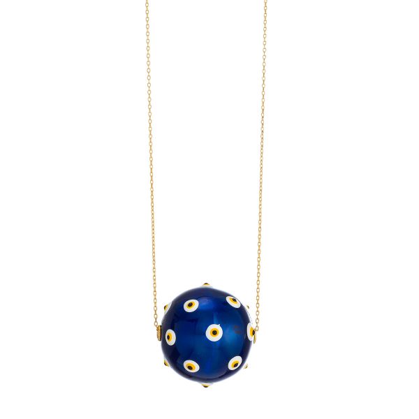 Evil Eye Enameled Brass Necklace