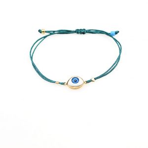 Gold plated silver bracelet with synthetic eye