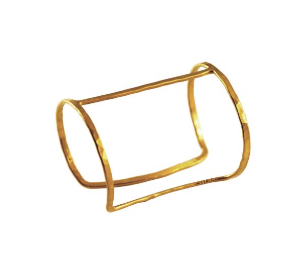 Gold plated hammered cuff