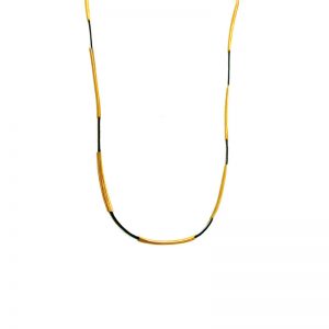 Thin Necklace with cord  Golg plated