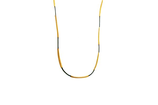 Thin Necklace with cord  Golg plated