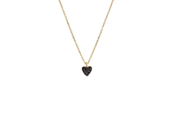 Gold  tiny heart  pendant with  zirgon