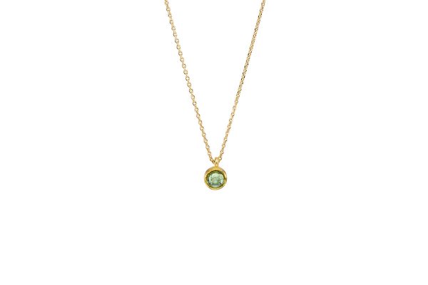 Gold pendant with  Green Tourmaline