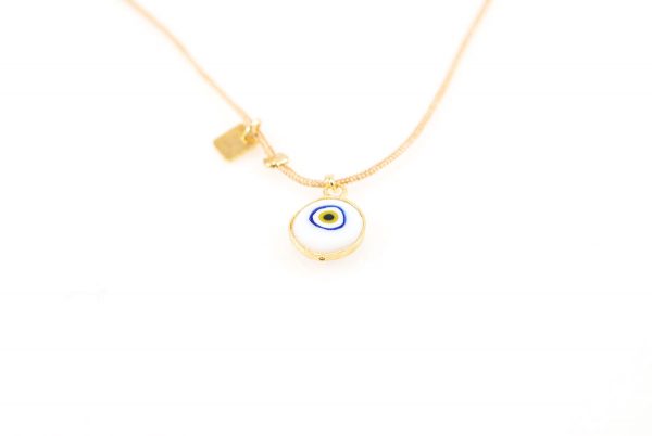 Silver gold plated  evil eye necklace