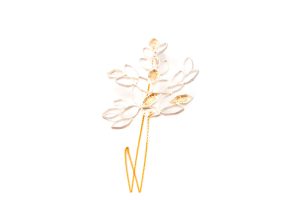 Handmade  Gold Plated  Brass Brooch With Pearl