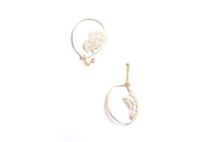 Handmade  Silver & Gold Plated Silver Earrings with Pearls