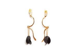Handmade Gold Plated & Rhodium  Brass Earrings