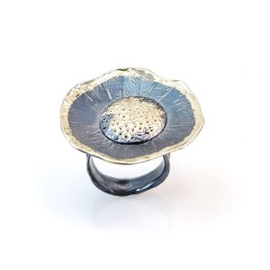 Silver  and gold 18k Ring
