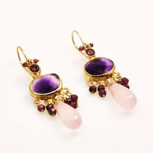 garnet and rose quartz