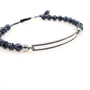 Men 925 silver Bracelet with Agate
