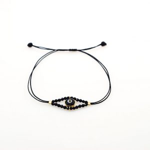 Gold plated silver bracelet with onyx