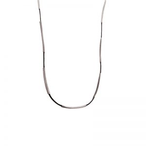 Thin Necklace with cord   Silver  plated