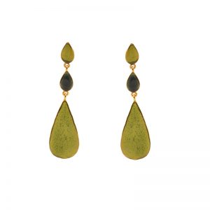 Three drops Earrings gold plated brass& enamel